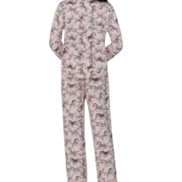 DKNY Women's Soft Knit Zebra Print Long Sleeve Pajama Set Pink Size XXL - Picture 3 of 7